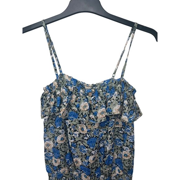 Mine Floral-Print Romper With Adjustable Spaghetti Straps Ruffle Bodice Large - Picture 5 of 14